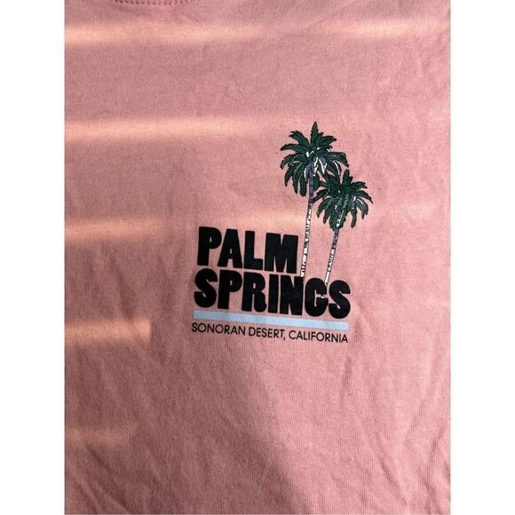 Palm Springs pink short sleeve tee shirt size xs women’s summer shirt H212 - Picture 2 of 5